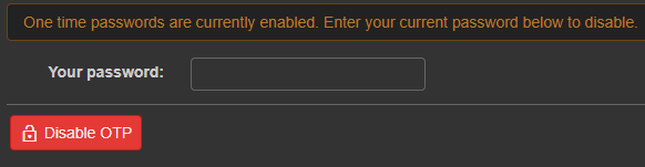 OTP enabled