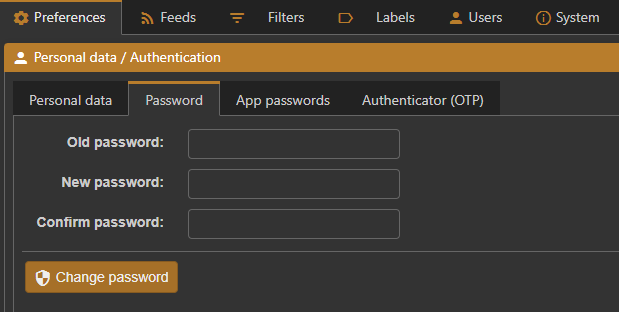 Change password
